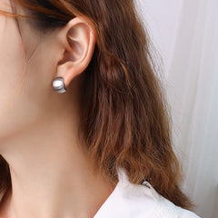 18K Gold-Plated Matte Hoop Earrings