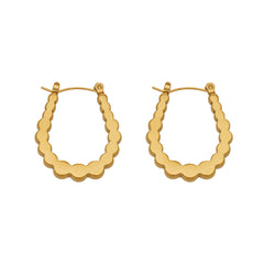 Scalloped Oval Hoop Earrings