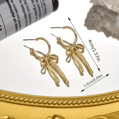 Dainty Dangle Bow Earrings