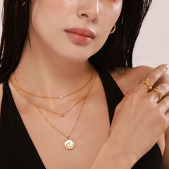 18K Gold-Plated Shell Phoenix Pendant Necklace