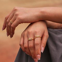 18K Gold-Plated Cubic Zirconia Bar Jewelry