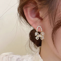 Marielle Vintage-Inspired Pearl Bow Stud Earrings