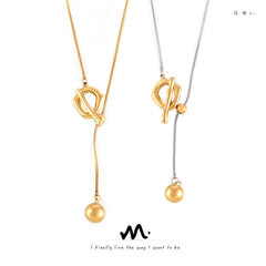 Adjustable Toggle and Ball Drop Long Necklace