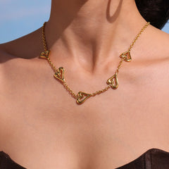 18K Gold-Plated Open Heart Necklace or Bracelet