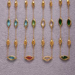 Faceted Glass Accent Link Necklace