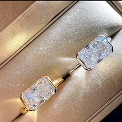 Sterling Silver East-West Emerald Cut Ring