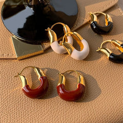 Nicolette Vintage-Inspired Enamel Huggie Earrings