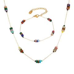 18K Gold-Plated Multicolor Natural Stone Jewelry