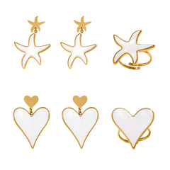 18K Gold-Plated Shell Heart or Starfish Jewelry