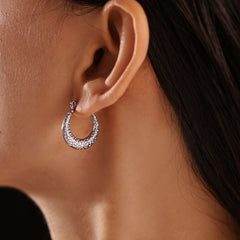Textured Rounded Hoop Earrings