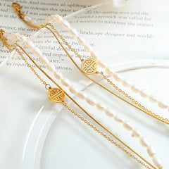 Freshwater Pearl Layered Charm Bracelet