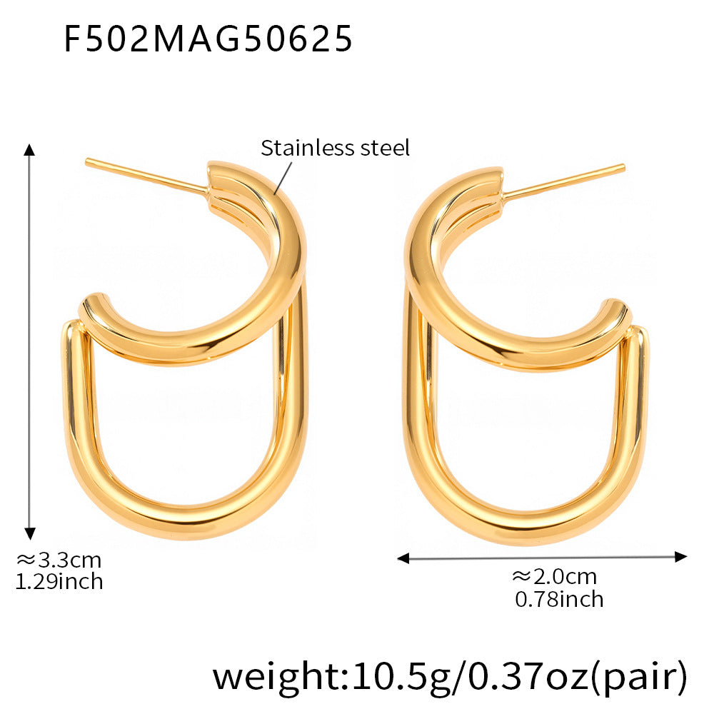 Sculptural Double Curve Hoop Earrings