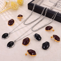 Sculptural Inlay Necklace or Earrings