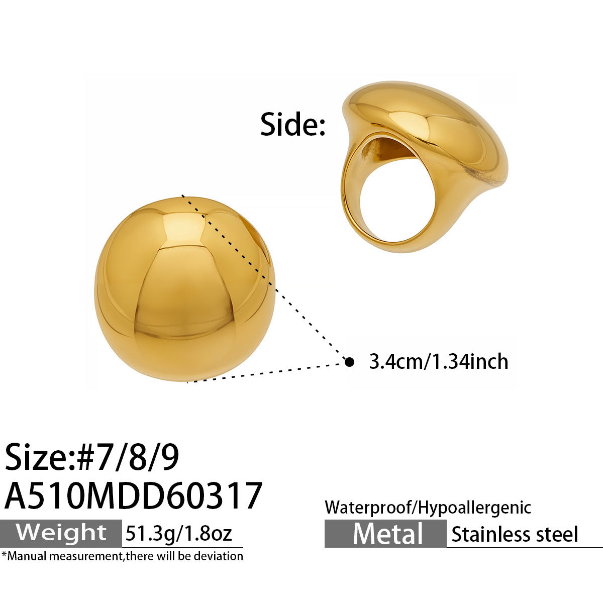 Sculptural Oval Statement Ring Collection
