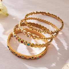 Cubic Zirconia Geometric Clasp Bangle Designs