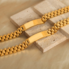 Minimalist Link & Bar Chain Bracelet