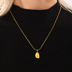 Layered Pearl-Look Teardrop Pendant Necklace