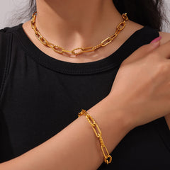Twisted Paperclip-Link Necklace & Bracelet