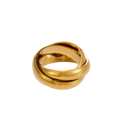 Interlocking Triple-Band Stainless Steel Ring