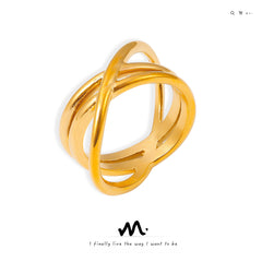 18K Gold-Plated Interwoven Open Ring