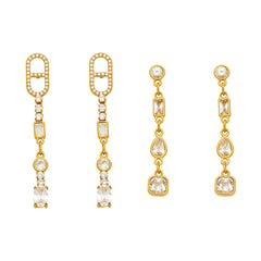 Cubic Zirconia Long Drop Earrings