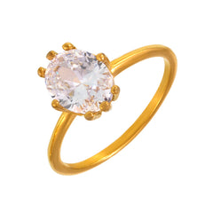 Oval Cubic Zirconia Solitaire Ring