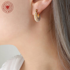 Pearl-Look U-Shaped Hoop Earrings