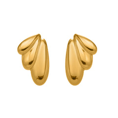 18K Gold-Plated Sculptural Wing Stud Earrings