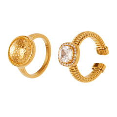 18K Gold-Plated Cubic Zirconia Open Rings