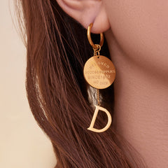 18K Gold-Plated Pearl-Look & Coin Drop Earrings