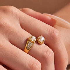 18K Gold-Plated Cubic Zirconia Open Ring