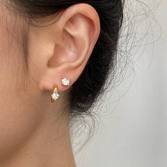 Nicolette Minimalist Pavé Stud Earrings