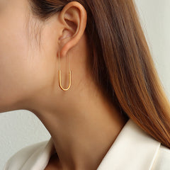 18K Gold-Plated Elongated Paperclip Earrings