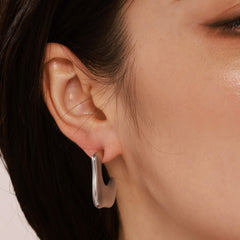 18K Gold-Plated & Silver-Tone Folded Hoop Earrings