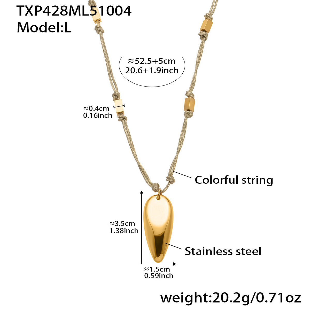 18K Gold-Plated Teardrop Pendant Jewelry