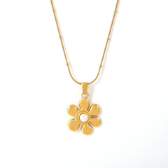 Sunflower Faux Pearl Pendant Necklace