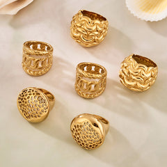 Openwork Woven Stainless Steel Ring Designs