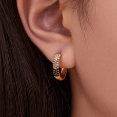 18K Gold-Plated Cubic Zirconia U-Hoop Earrings