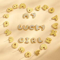 18K Gold-Plated Cubic Zirconia Initial Earrings