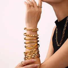 18K Gold-Plated Statement Bangle Designs
