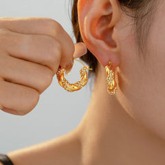 Twisted Cubic Zirconia U-Hoop Earrings