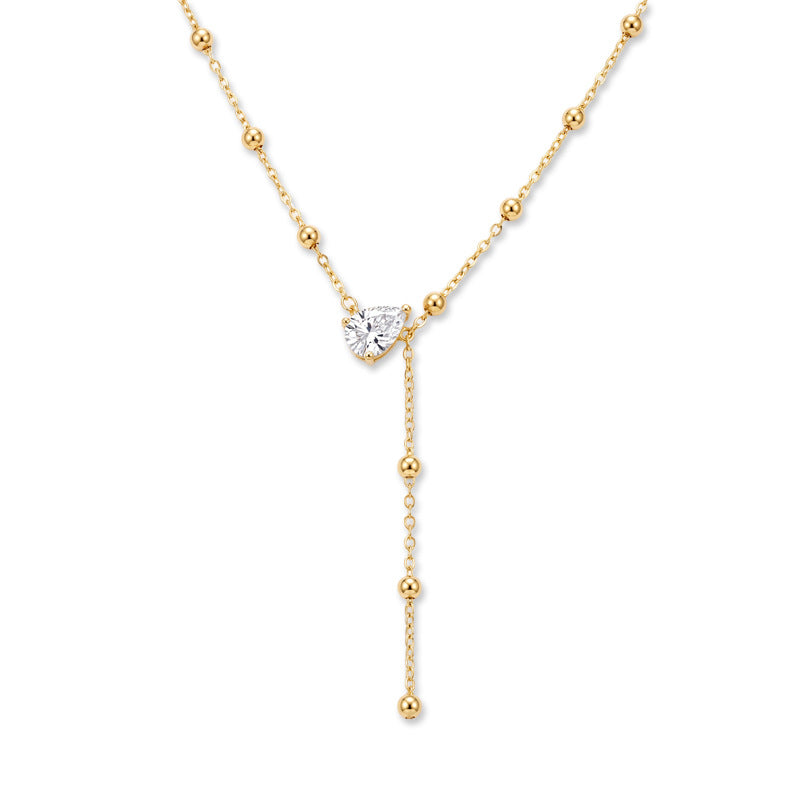Daphne Dainty Pavé Tassel Choker Necklace