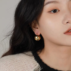 Nicolette Vintage-Inspired Sphere Huggie Earrings
