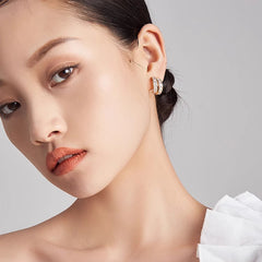 Daphne Minimalist Pavé Stud Earrings