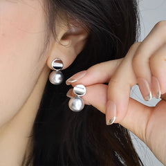 Nicolette Vintage-Inspired Pearl Geometric Stud Earrings