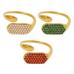 Colored Cubic Zirconia Open Ring