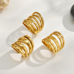Polished Sculptural Stainless Steel Rings