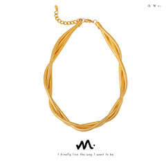 18K Gold-Plated Twisted Collar Necklace