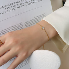 Gold-Tone Single Sparkling Accent Bracelet