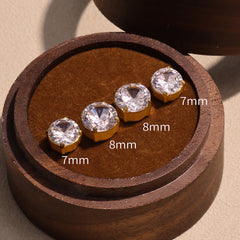 Round Cubic Zirconia Stud Earrings